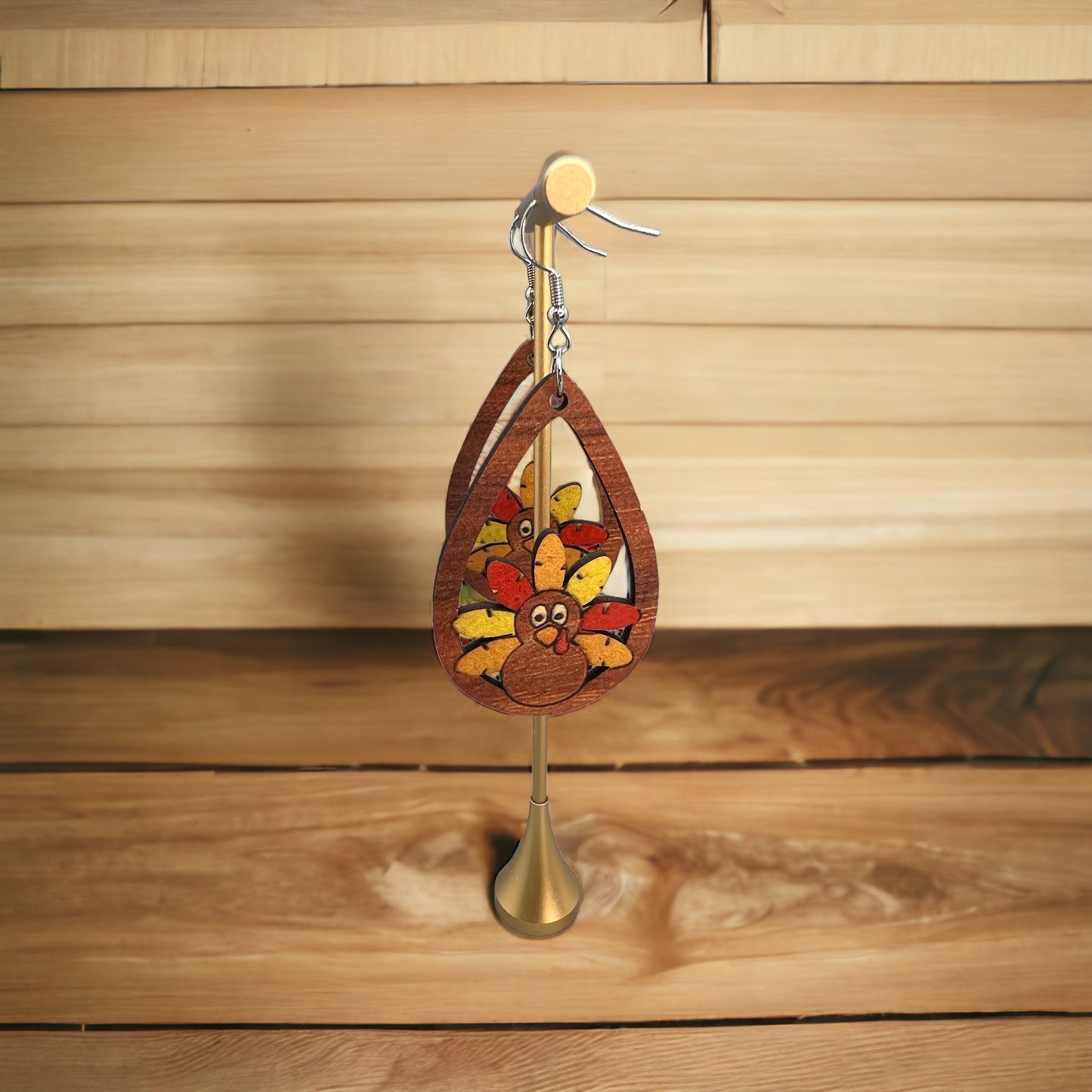 Turkey Earrings - Thanksgiving Earrings, Thanksgiving Accessories, Turkey Trot, Turkey Accessories - Rhythms of Grace Creative
