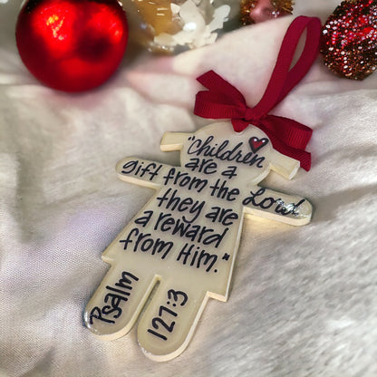 Handmade Child Christmas Ornament - A Cherished Personality Keepsake!