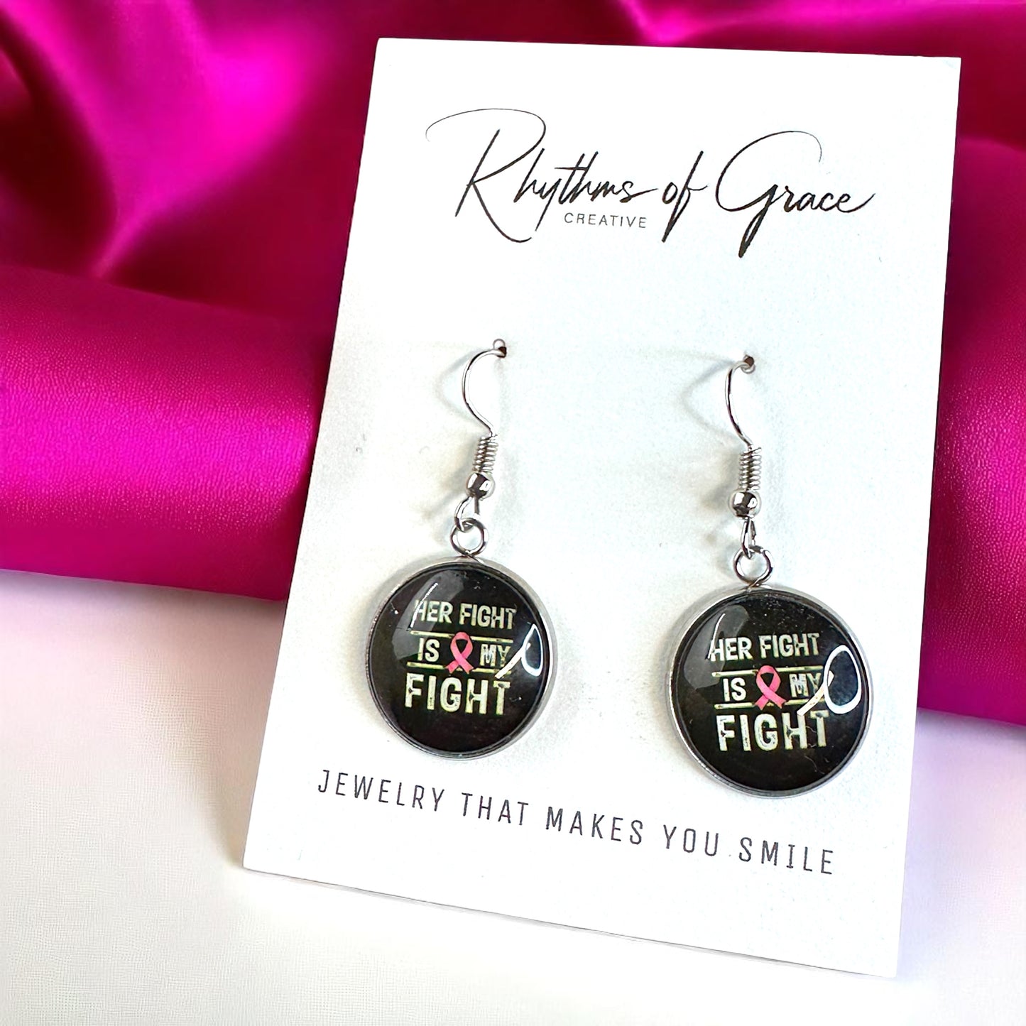 Fight Like a Girl (and Look Fabulous Doing It!) - Breast Cancer Awareness Earrings 💖