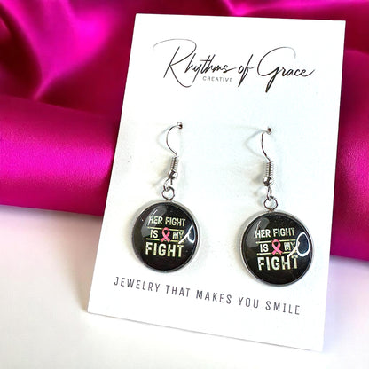 Fight Like a Girl (and Look Fabulous Doing It!) - Breast Cancer Awareness Earrings 💖