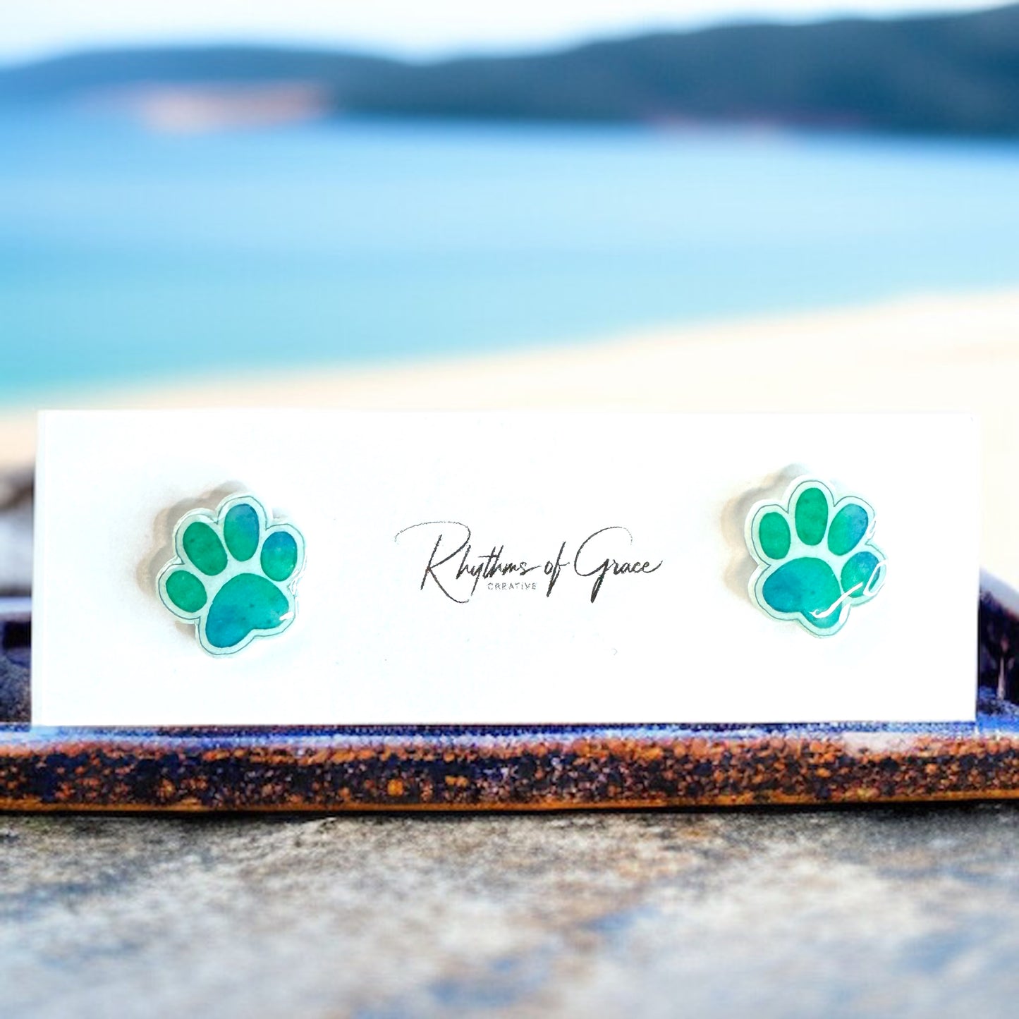 Vibrant Paw Print Studs – A Purr-fect Gift!