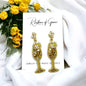 Champagne Earrings - Wine Glass, Gold Champagne, Champagne Bottle, Wine Earrings, Wine Jewelry, Poppin Bottles, Wine Accessories