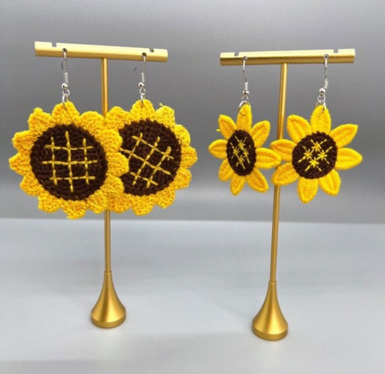 Bloom in Boho Style: Colorful Knit Sunflower Earrings! 🌻