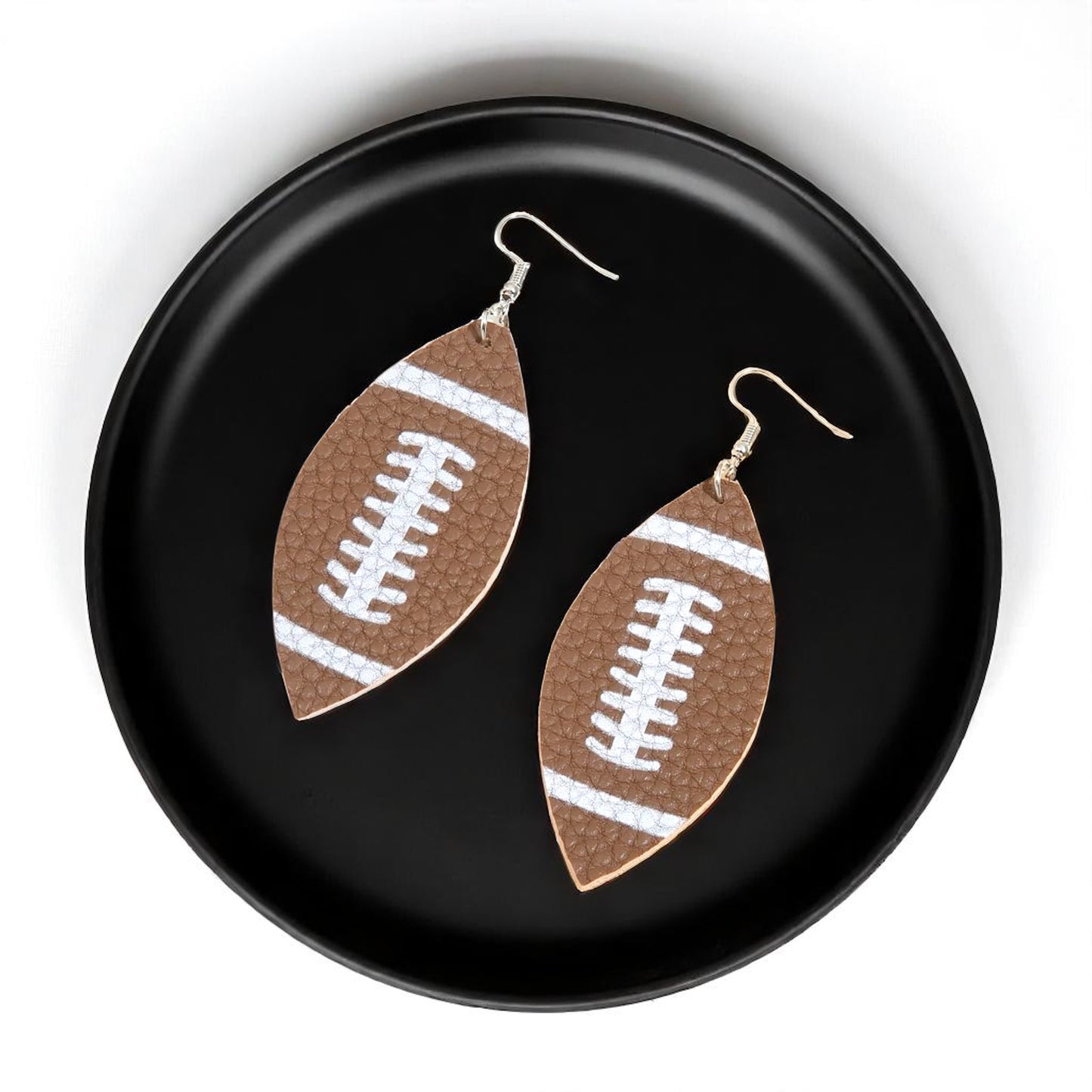 Score Big With Leather Football Dangle Earrings 🏈