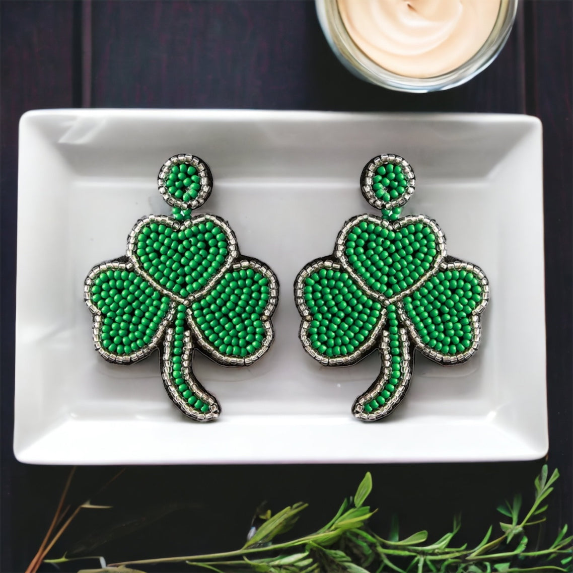 Shake Your Shamrocks – Beaded Clover Earrings with Gold or Silver Sparkle!🍀 - Rhythms of Grace Creative