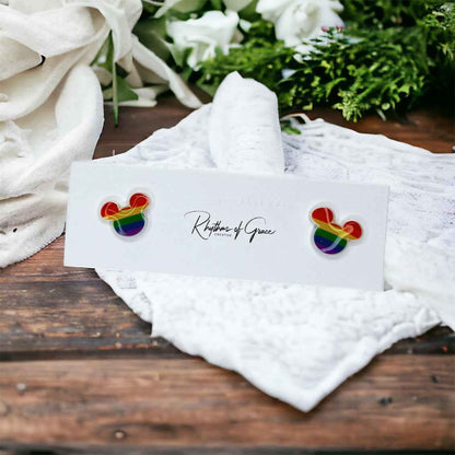 Rainbow Stud Earrings - Sparkle with Pride!