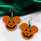 Mouse Pumpkin Earrings - Mouse Ears, Halloween Accessories , Halloween Earrings, Not So Scary Halloween, Pumpkin Earrings