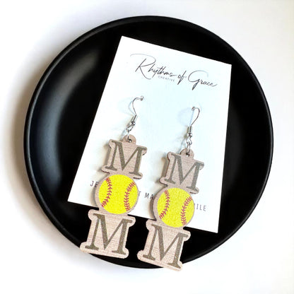 Score Style Points: Fun Sports Mom Dangle Earrings!