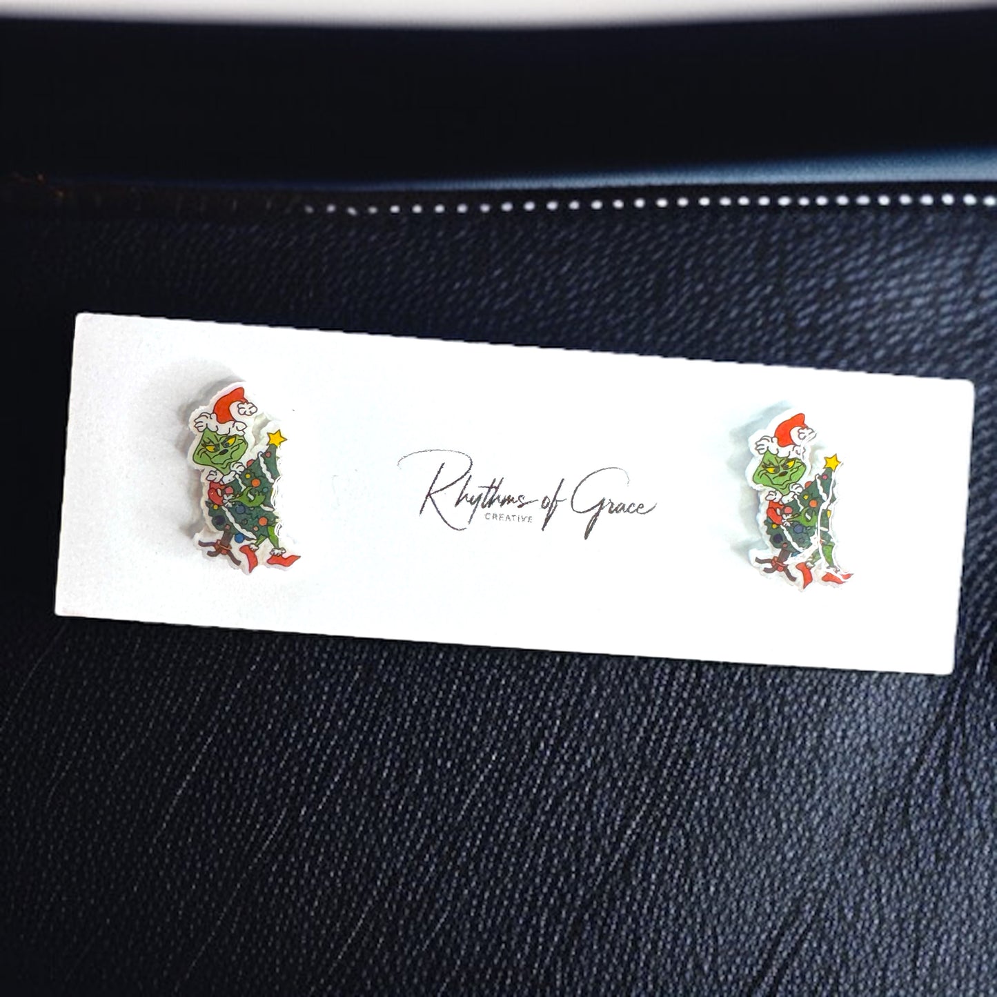 Grinchy Glam: Christmas Stud Earrings!🎄