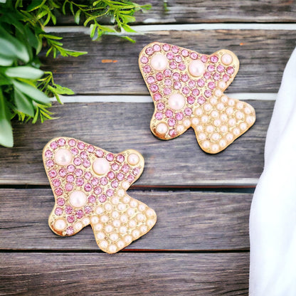 Sparkle in Style with Our Rhinestone Mushroom Earrings!