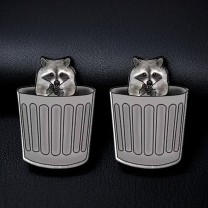 Ravishing Raccoon Stud Earrings - Double the Cuteness!