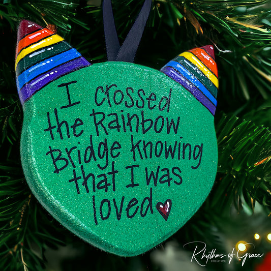 Purr-fect Tribute: Rainbow Bridge Cat Ornament