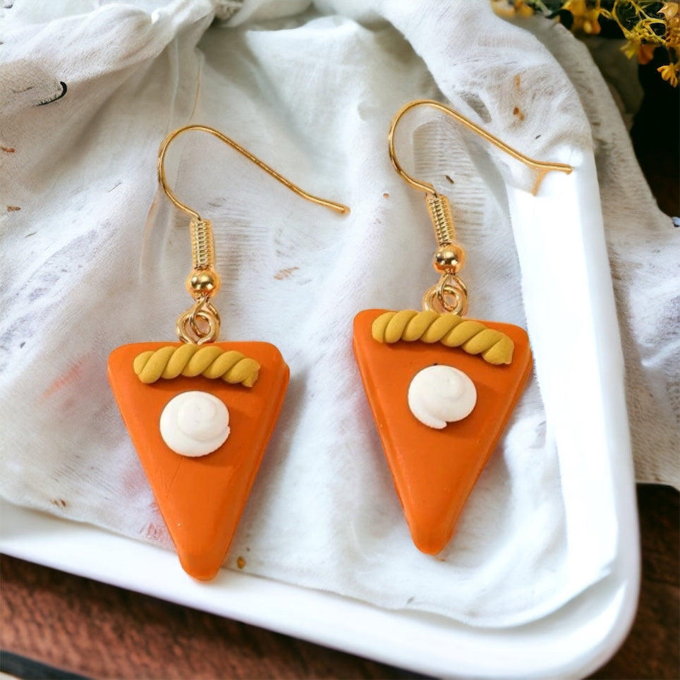 Pumpkin Pie Earrings - Thanksgiving Earrings, Thanksgiving Accessories, Turkey Trot, Thanksgiving Turkey Earrings - Rhythms of Grace Creative