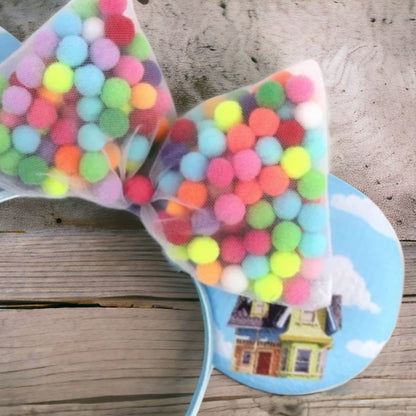 Colorful Up! Inspired Mouse Ears with 5" Bow