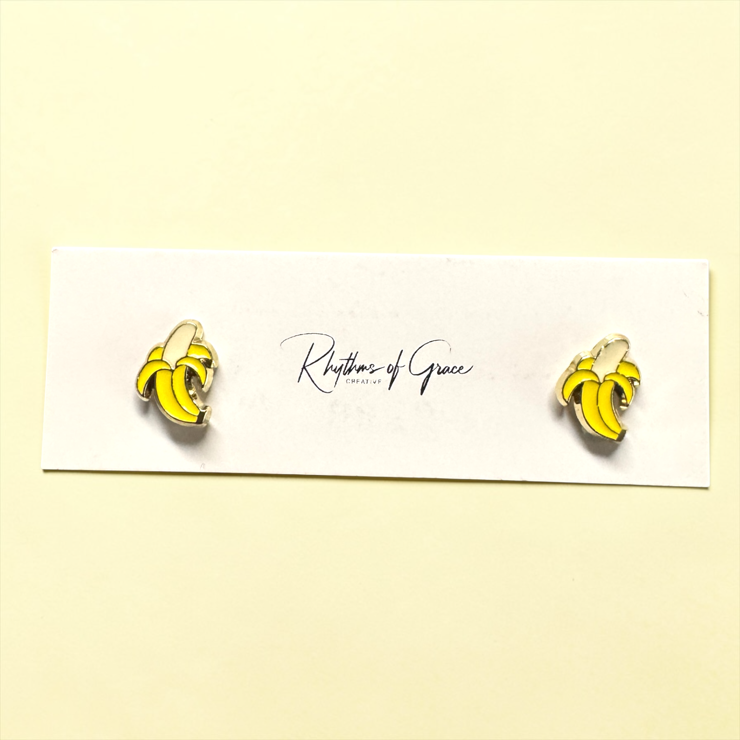 Banana Enamel Stud Earrings | Cute Baseball Fan Jewelry | Savannah Bananas Inspired | Stainless Steel Posts | Gift for Kids & Adults