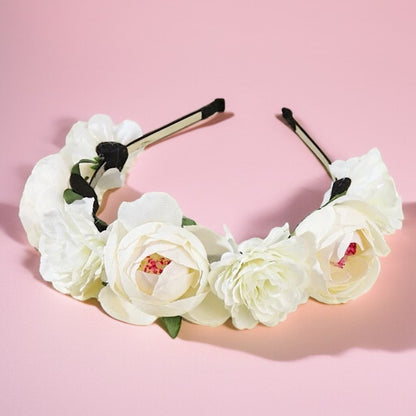 Blooming Beauty: White Flower Headband for the Perfect Boho Chic Look! - Rhythms of Grace Creative