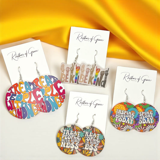 Kindness Earrings Collection: Spread Love & Positivity! 🌈 - Rhythms of Grace Creative