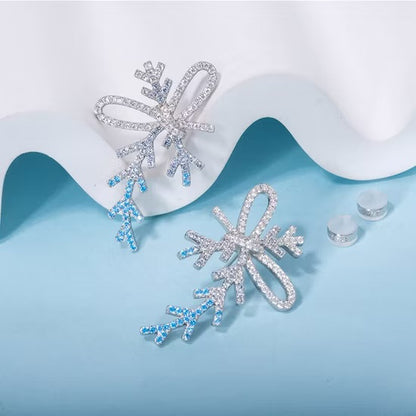 Sparkling Frozen Bow Earrings – Embrace Holiday Glamour!