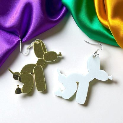 Paw-sitively Fun Mardi Gras Balloon Dog Earrings – Pooping Playfulness in Every Color! - Rhythms of Grace Creative