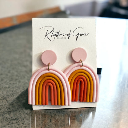 Colorful Rainbow Delight Earrings - Polymer Clay Accessories!