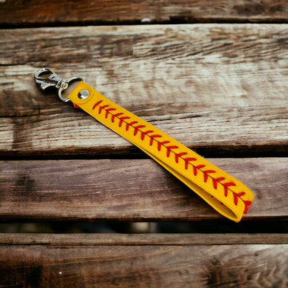 Stylish Yellow or White Leather Strap Key Chain – Handcrafted for Durability and Elegance