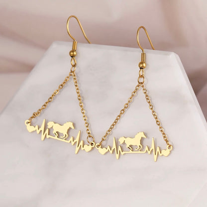 Gallop into Elegance: Stunning Horse Dangle Earrings - Rhythms of Grace Creative