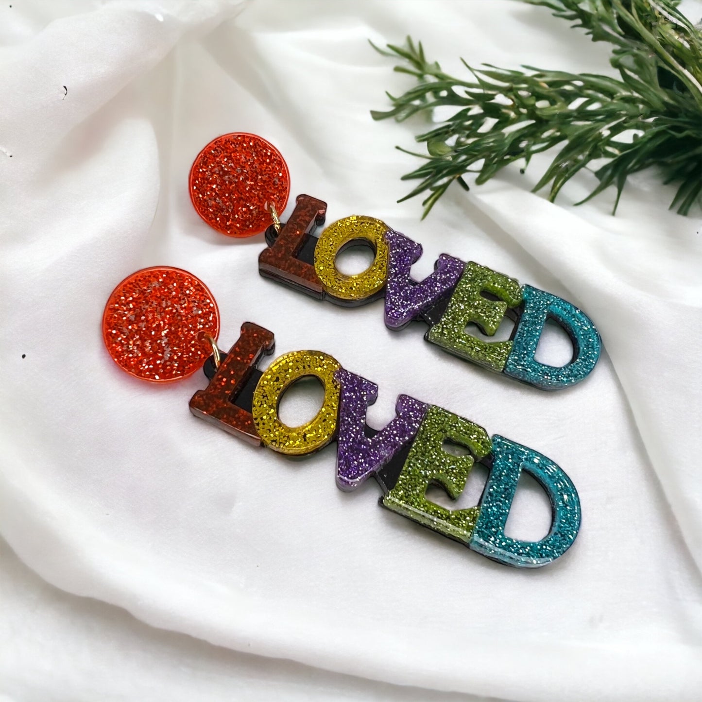Loved Earrings - Birthday Earrings, Bachelorette Earrings, Valentine Accessories, I Love You - Rhythms of Grace Creative