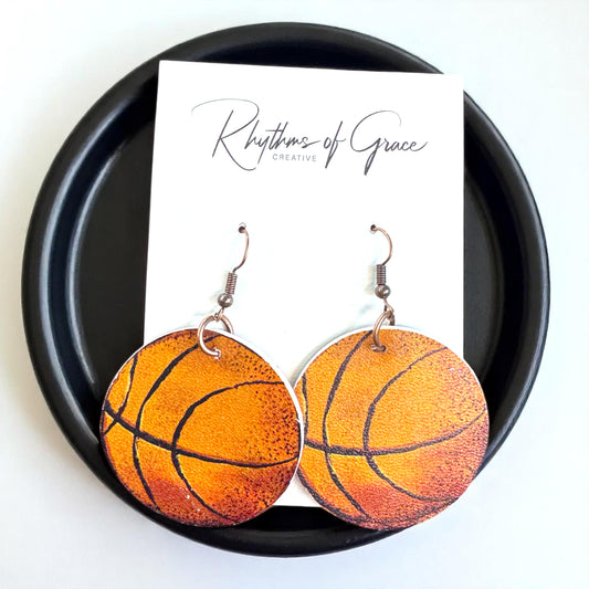 Slam Dunk Style: Basketball Dangle Earrings! 🏀