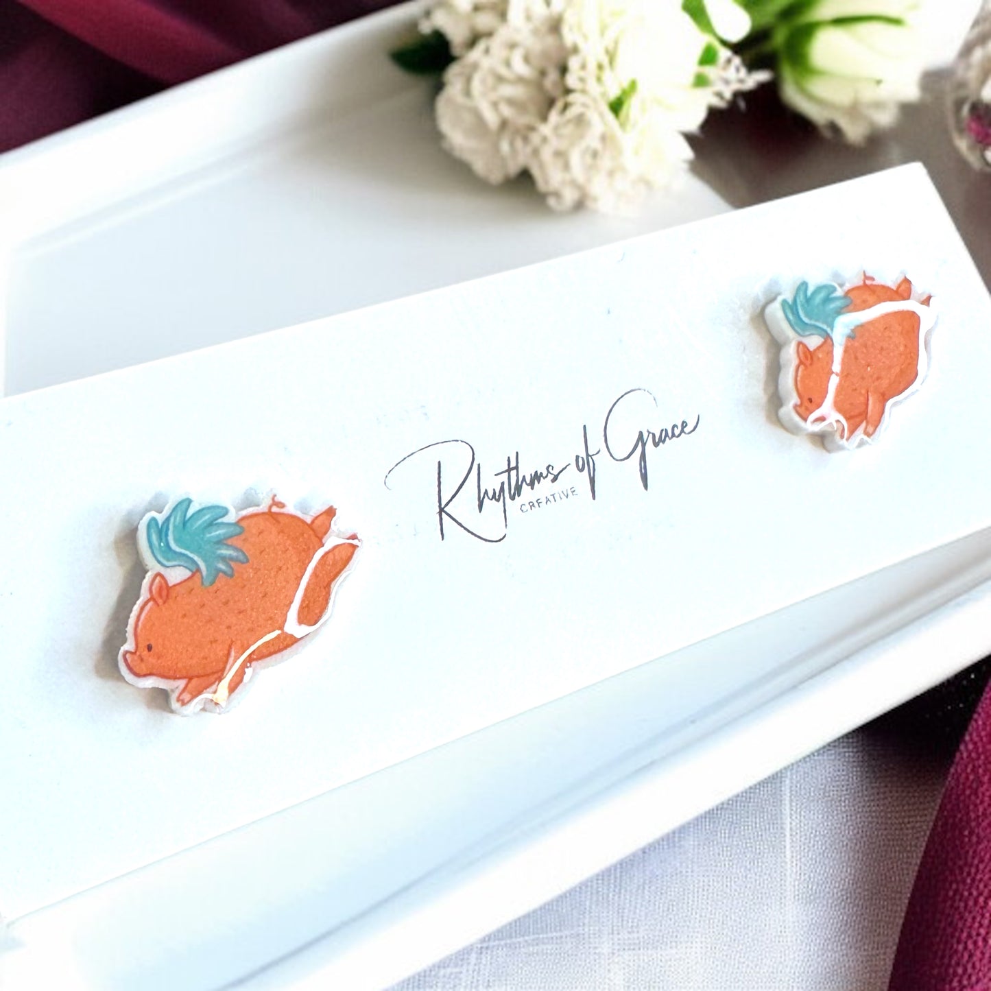 Soar with Style: Adorable Flying Pig Stud Earrings!