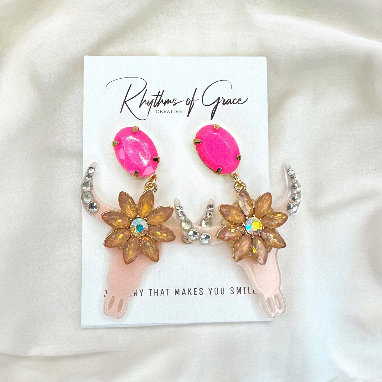 Stunning Western Inspired Rhinestone Dangle Earrings - Boho Jewelry Statement Piece