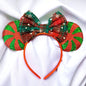 Festive Christmas Mouse Ears Headbands – Peppermint & Holiday Cheer!
