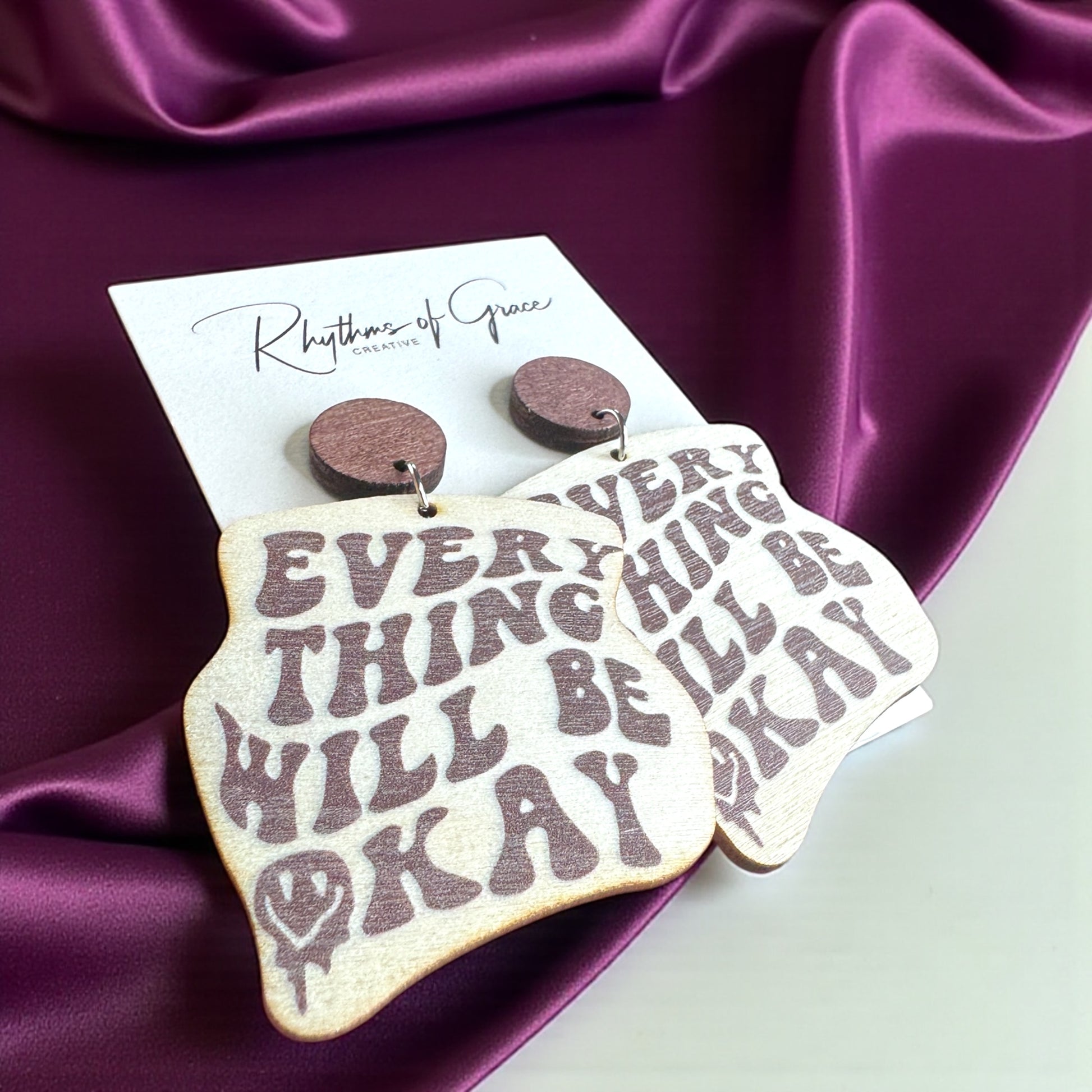 Motivational Dangle Earrings: Wear Your Positivity! 🌟 - Rhythms of Grace Creative