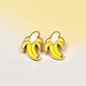 Banana Enamel Stud Earrings | Cute Baseball Fan Jewelry | Savannah Bananas Inspired | Stainless Steel Posts | Gift for Kids & Adults