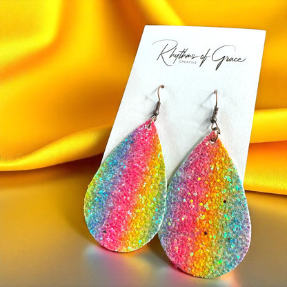Sparkle and Shine with Neon Glitter Earrings