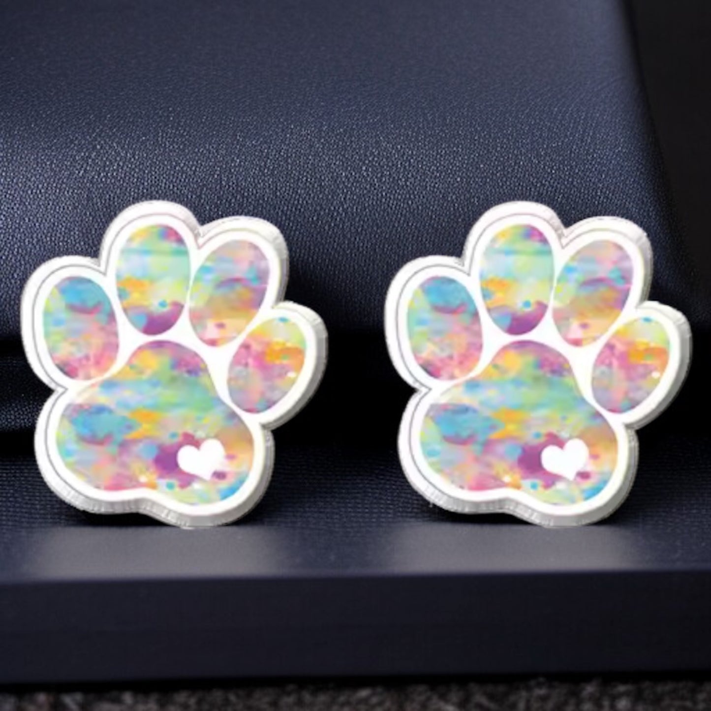 Vibrant Paw Print Studs – A Purr-fect Gift!