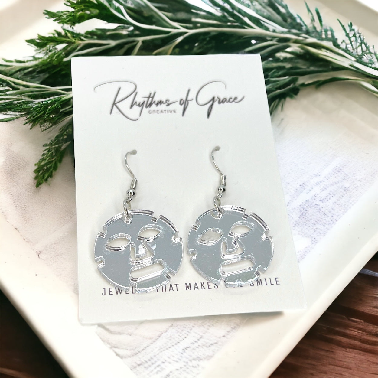 Mask Earrings - Halloween Earrings, Hannibal Lector Earrings, Scary Halloween, Halloween Earrings, Halloween Costume, Scary Mask - Rhythms of Grace Creative