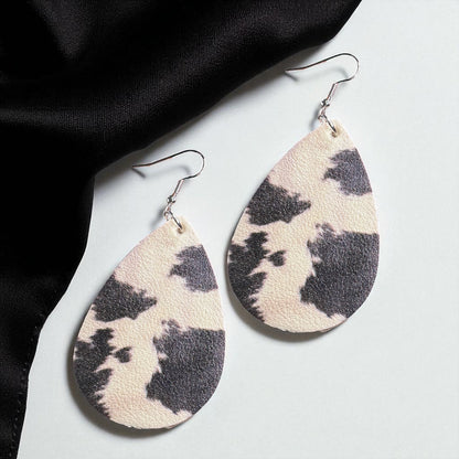 Cow Print Teardrop Earrings – Chic, Cowgirl, & Totally Rodeo Ready!