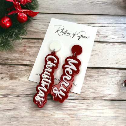 Christmas Earrings - Naughty or Nice, Red and Green Earrings - Rhythms of Grace Creative