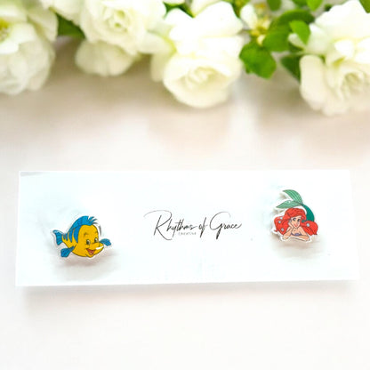 Under the Sea Sparkle: Little Mermaid-Inspired Stud Earrings!