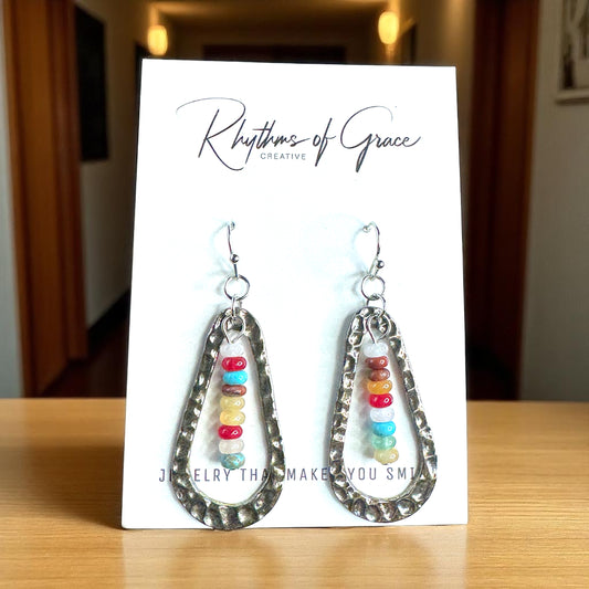 Vibrant Silver Boho Chic Dangle Earrings for Effortless Style 