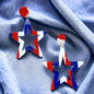 Patriotic Star Dangle Earrings - Fourth of July Stars and Stripes