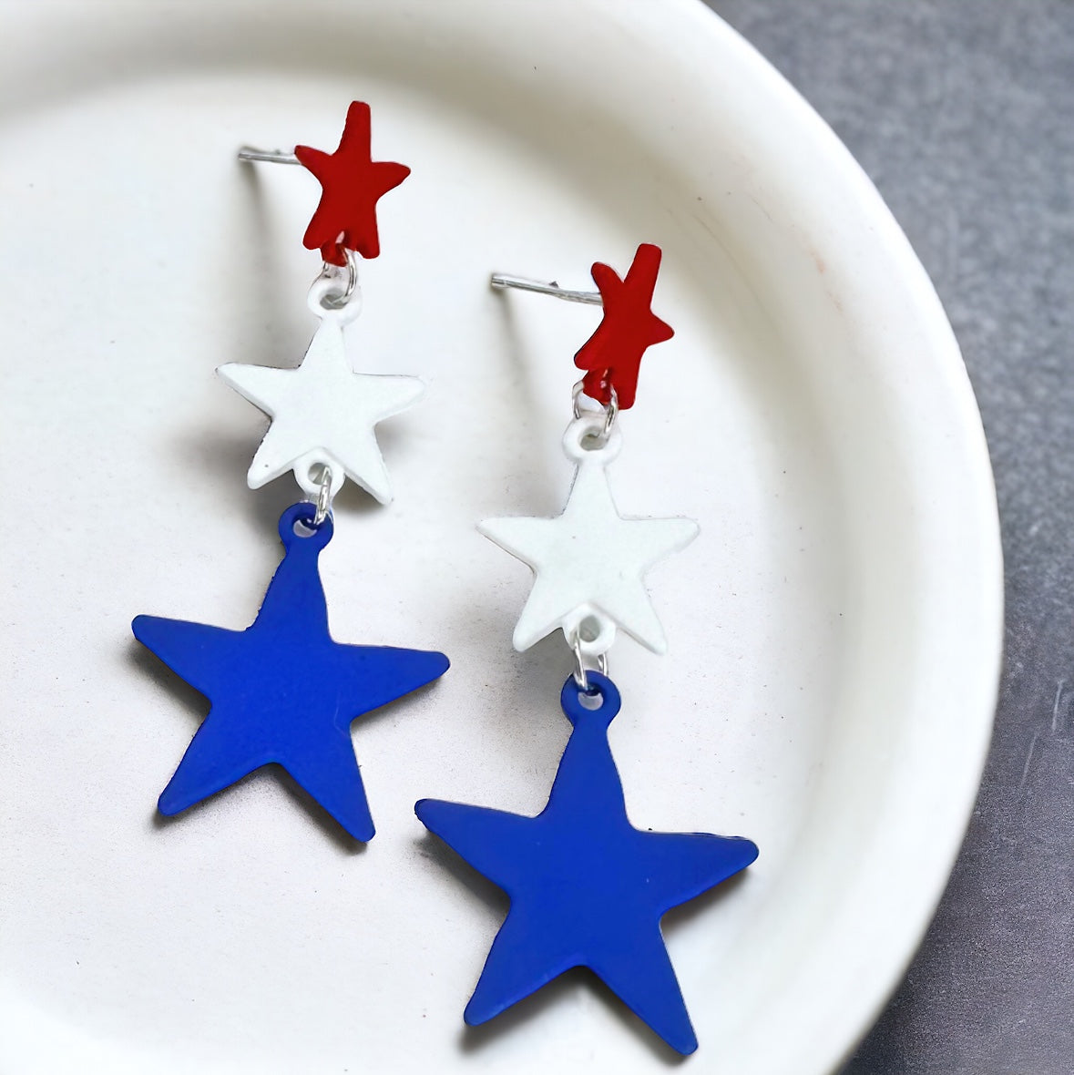 Patriotic Stars Earrings - Shine Bright This Fourth of July!