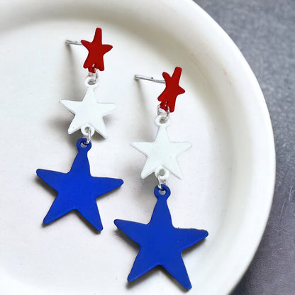 Patriotic Stars Earrings - Shine Bright This Fourth of July!