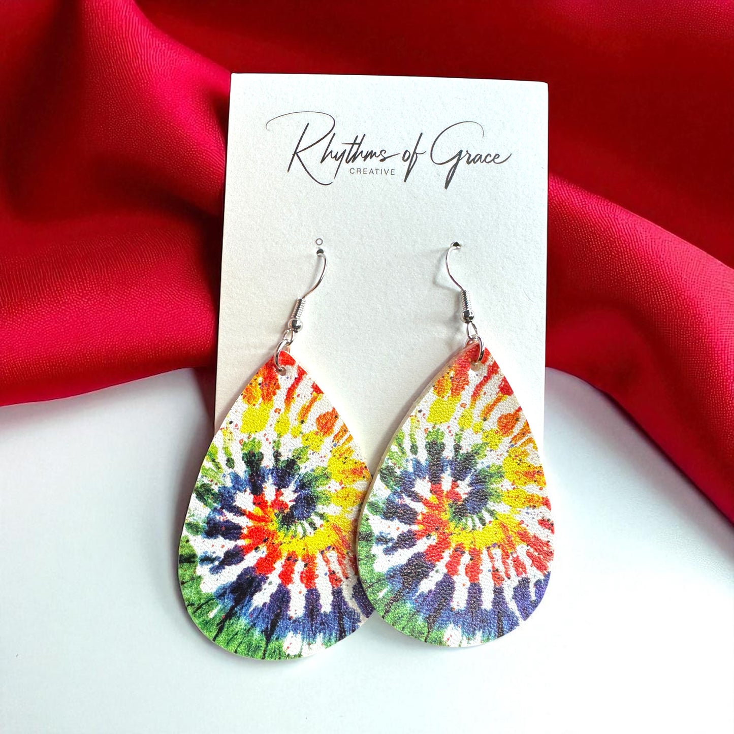 Radiant Rainbow Tie Dye Earrings – Celebrate with Color!