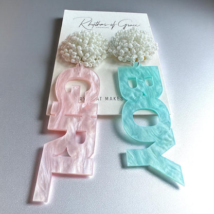 Gender Reveal Dangle Earrings: Share the Surprise in Style