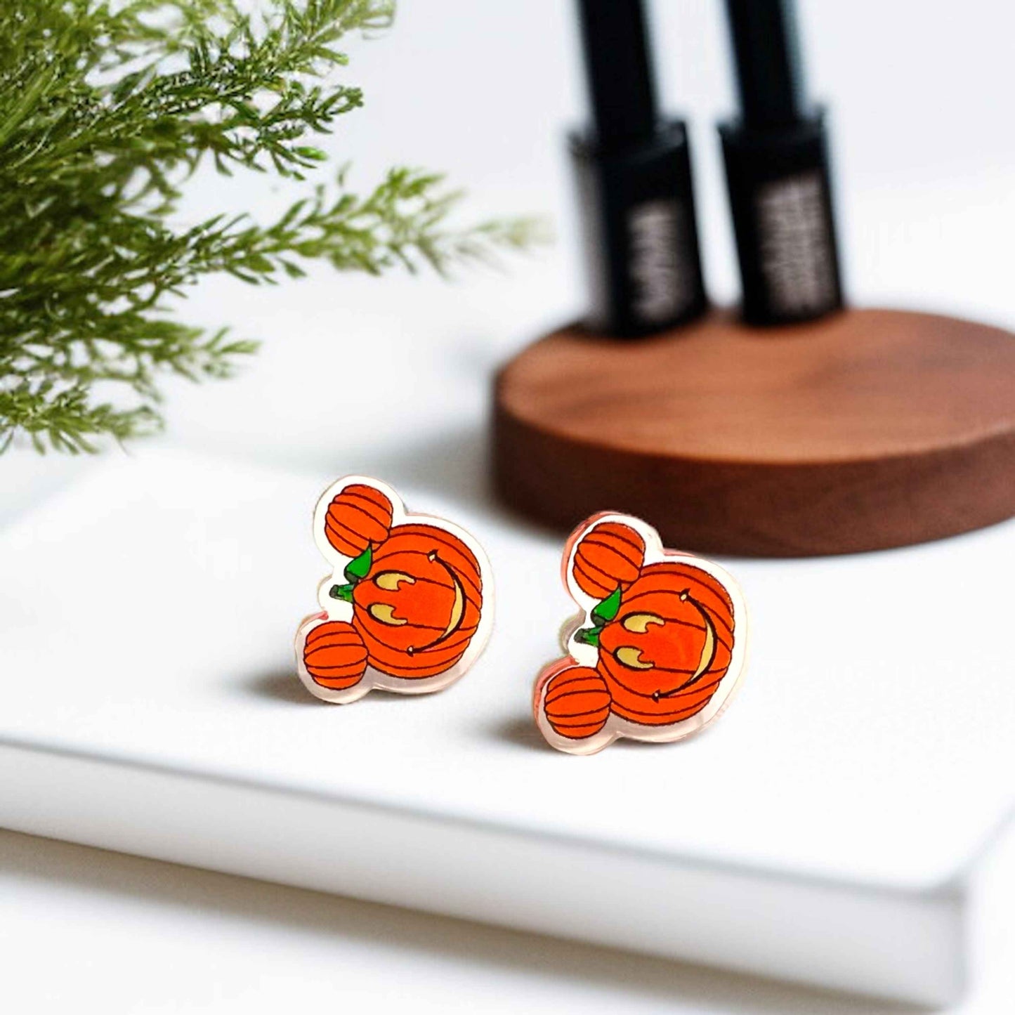 Spook-tacular Pumpkin Studs - Halloween Magic! 🎃