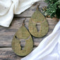 Western Teardrop Dangle Earrings with Bullhead Cutout - Rustic Charm