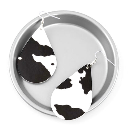 Stylishly Chic Cow Print Teardrop Earrings – Perfect for Everyday
