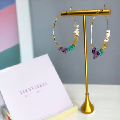 Pastel Beaded Hoops - Boho Chic, Hoop Earrings, Beaded Accessories, Beaded Hoops, Pastel Earrings - Rhythms of Grace Creative