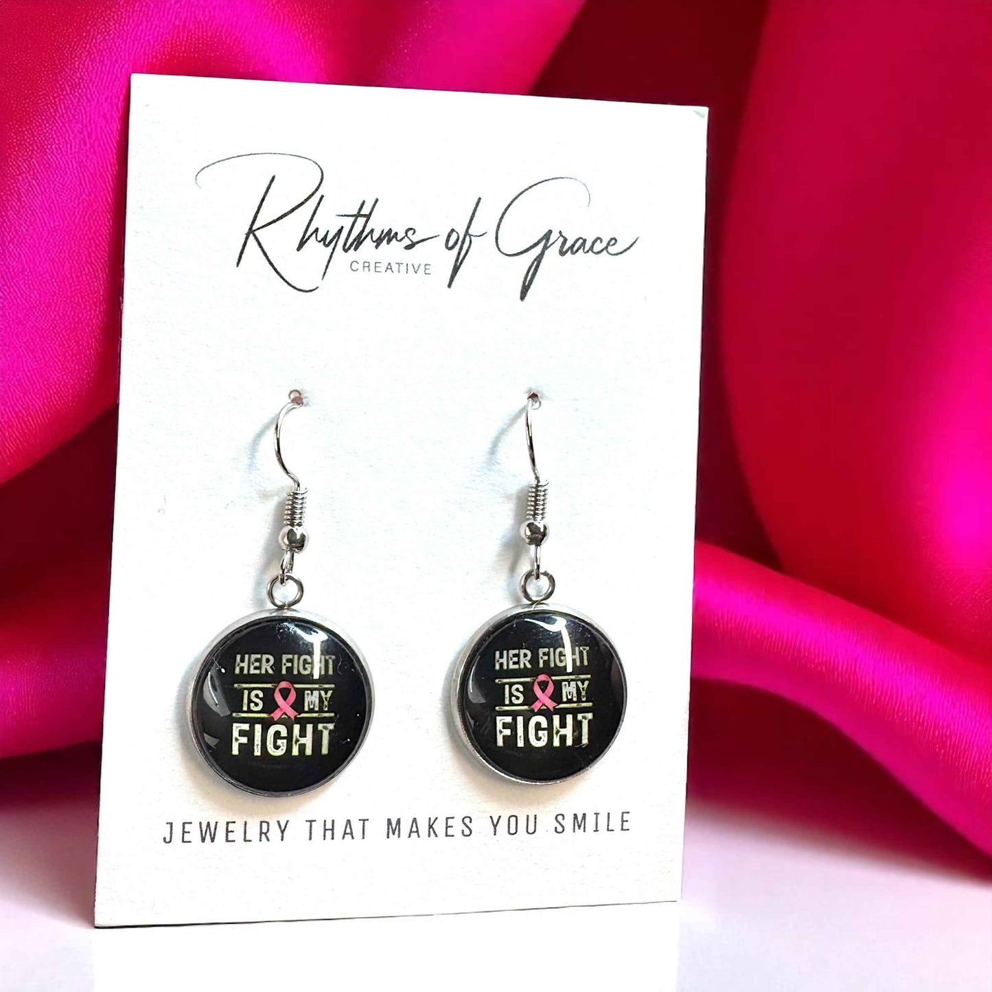 Fight Like a Girl (and Look Fabulous Doing It!) - Breast Cancer Awareness Earrings 💖